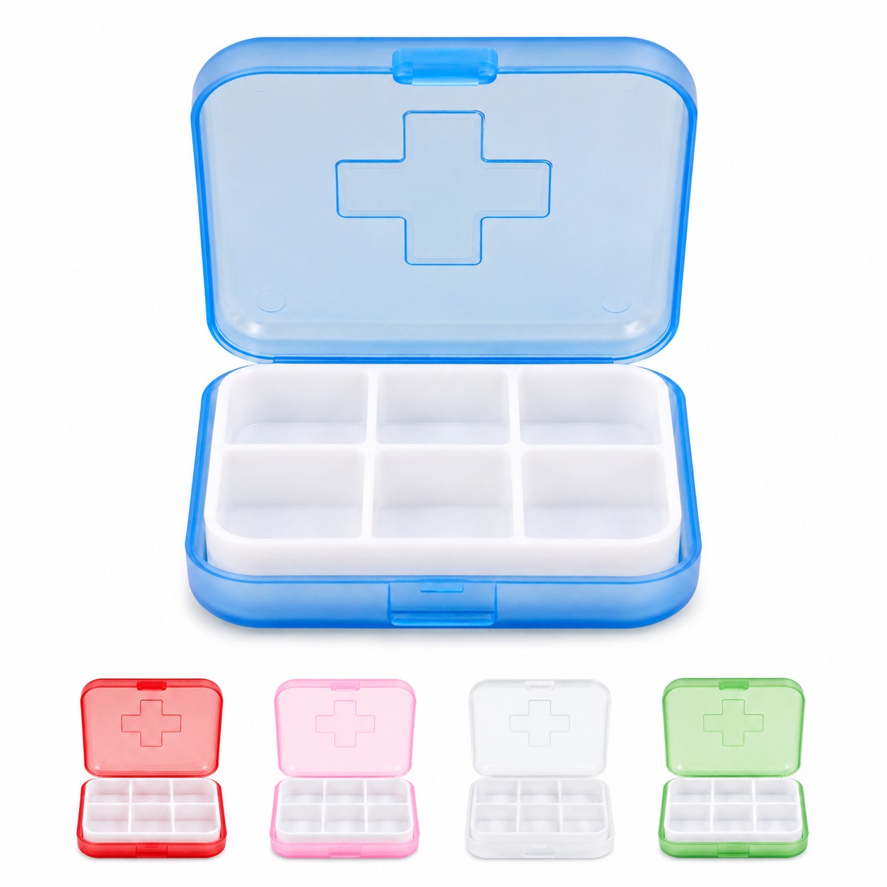 Removable Insert Four Compartment Pill Box