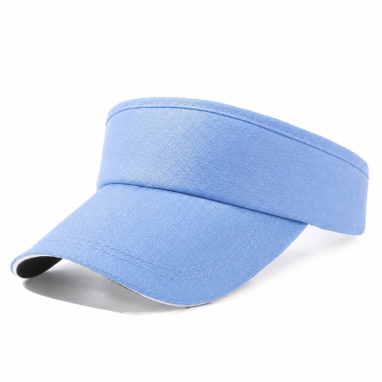 Open Crown Sports Visor Hat — Light Blue