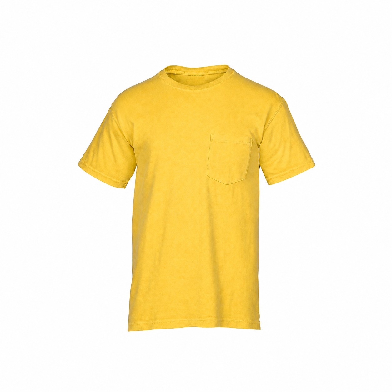 Garment Dyed Cotton Pocket Shirt — Yellow