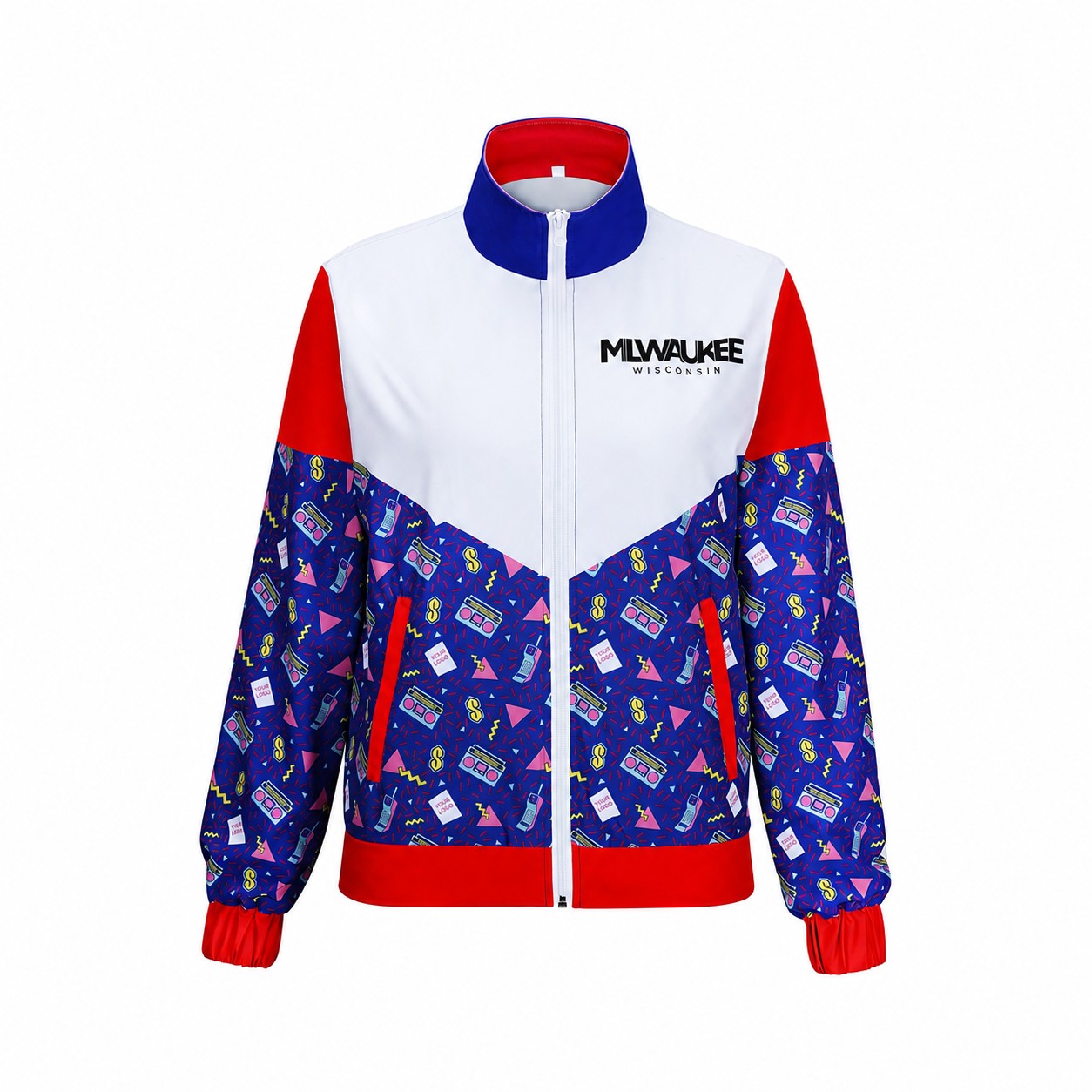 Retro Full Zip Track Jacket — Red