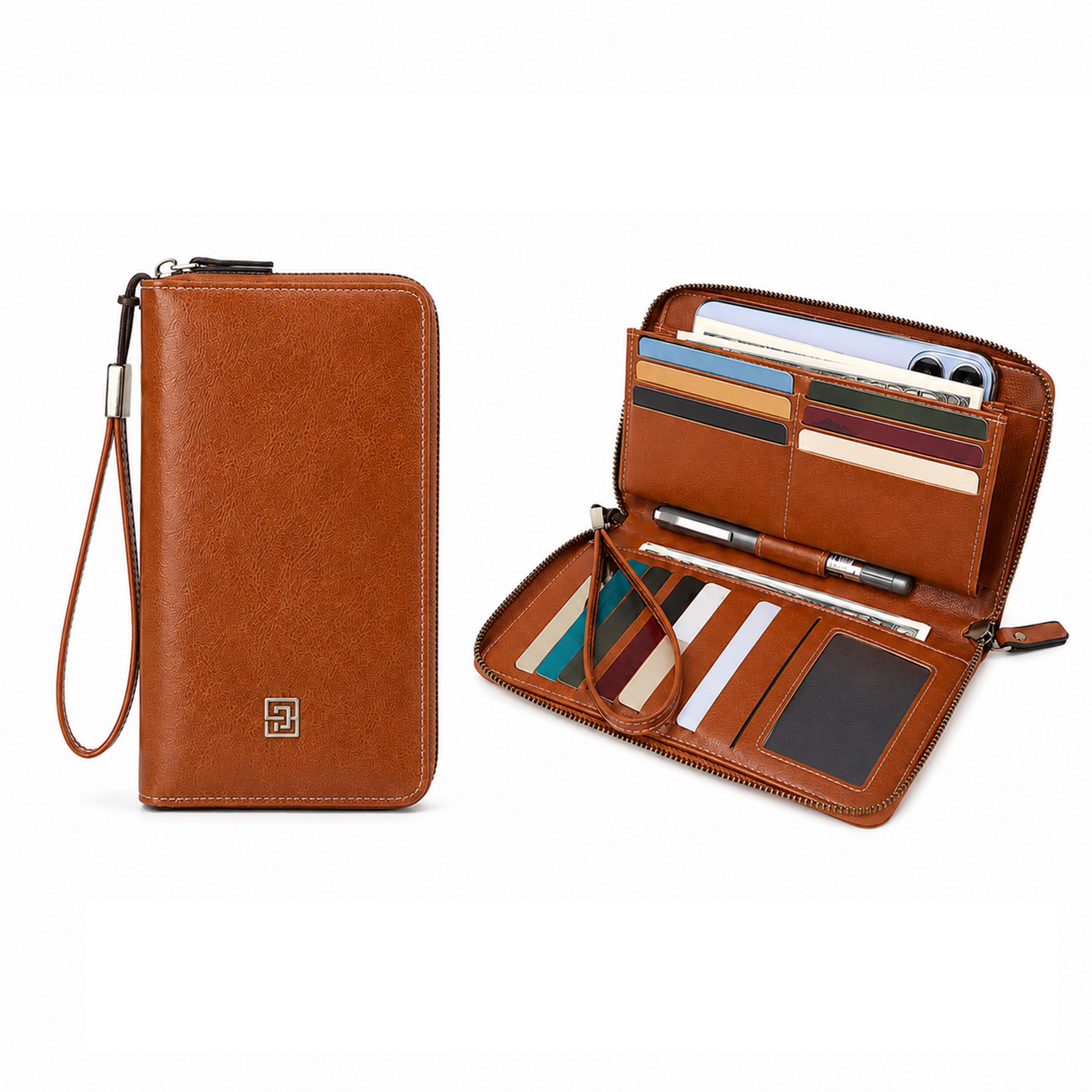 PU Zip Around Multi Card Holder