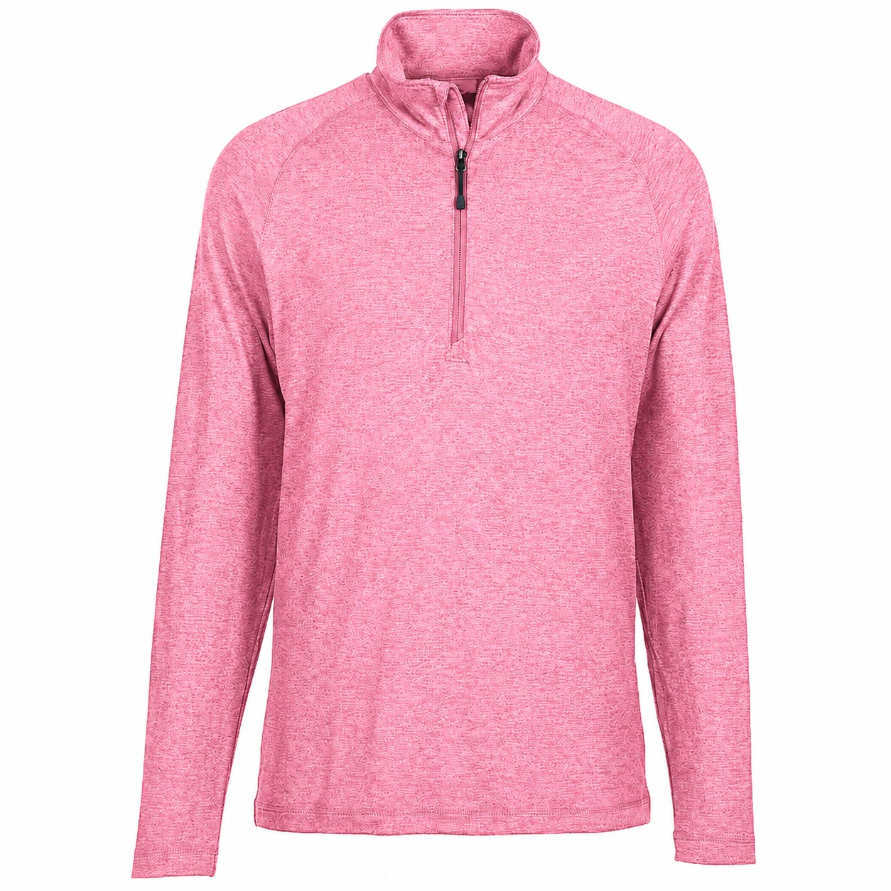 Cotton Pocket Quarter Zip Shirt — Pink