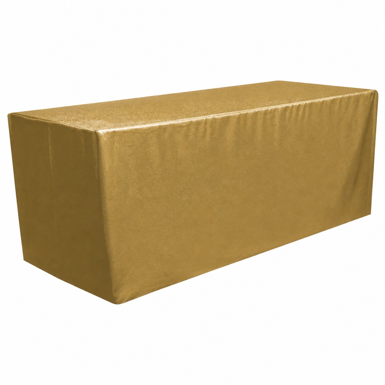 6-Foot Fitted Polyester Table Cover — Bronze Gold