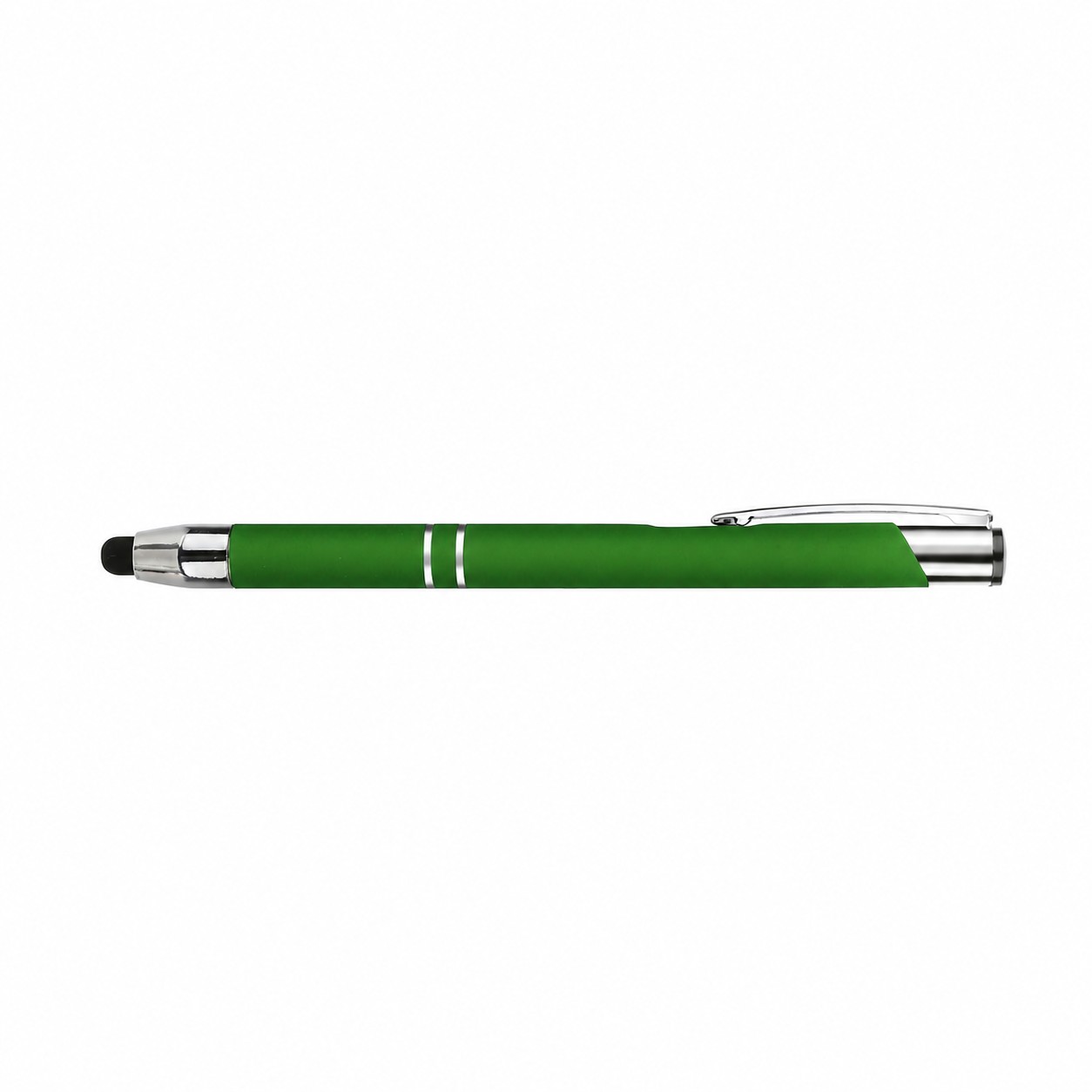 Rubberized Aluminum Stylus Ballpoint Pen — Green