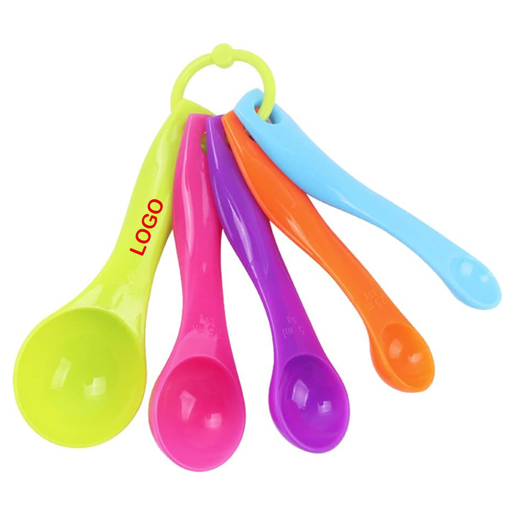 Five Piece Plastic Measuring Spoon Set