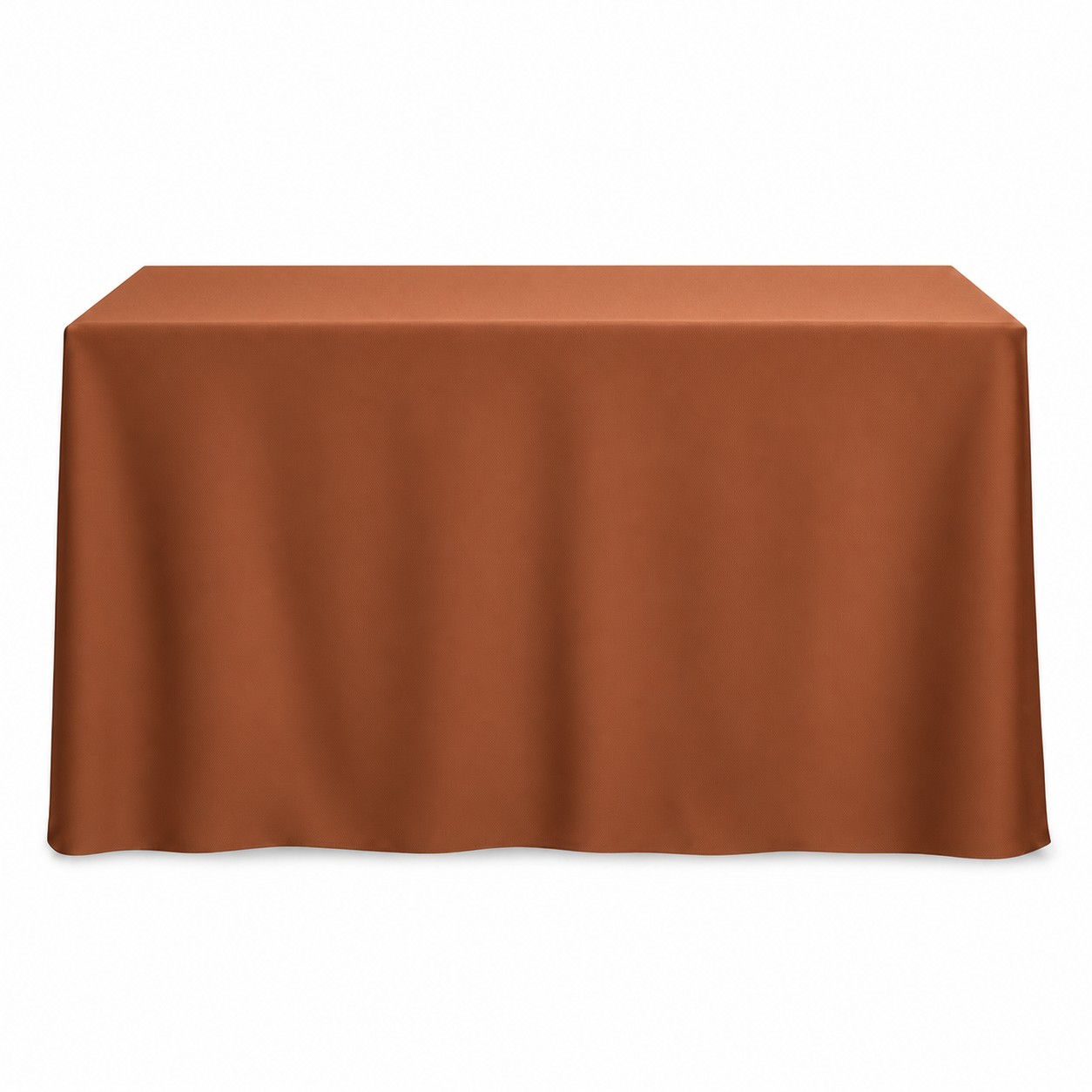 Eight Foot Elastic Fabric Table Cover — Copper Brown