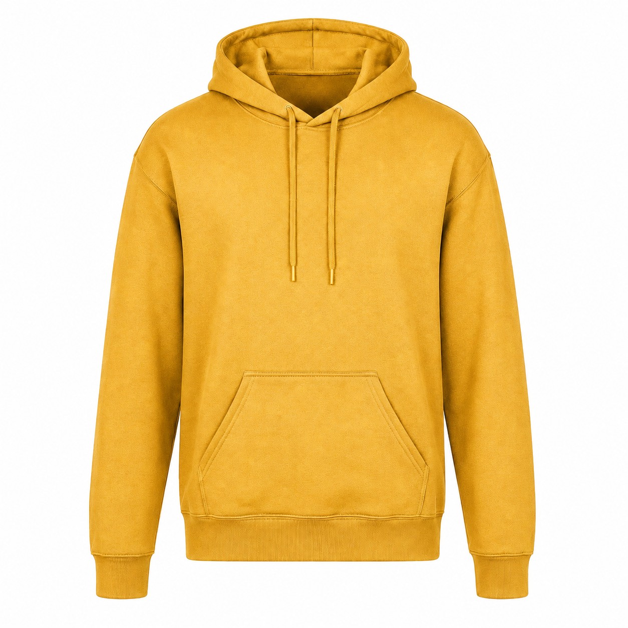 Cotton Polyester Fleece Pullover Hoodie — Gold