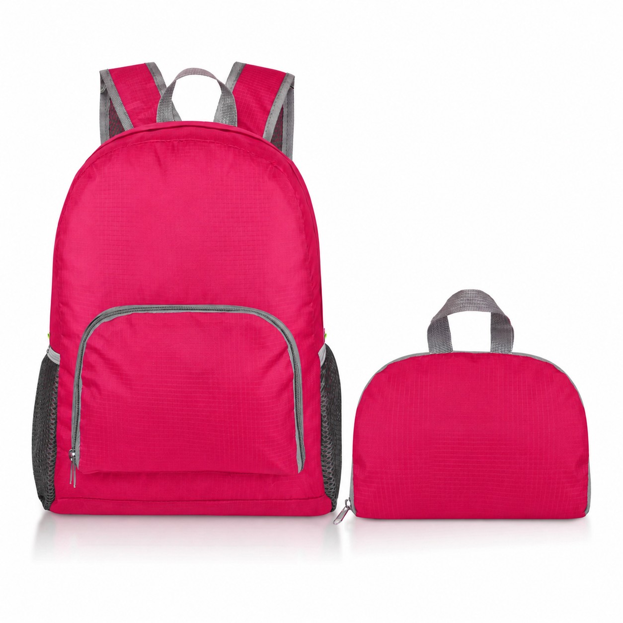 210D Ripstop Polyester Adjustable Strap Backpack — Rose Red