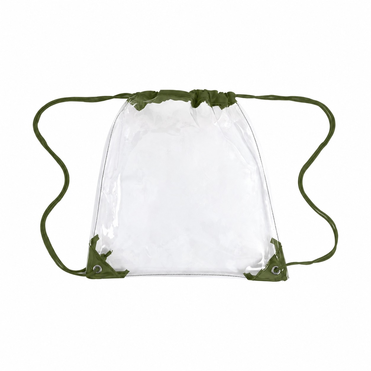 PVC And 210D Polyester Drawstring Bag — Army Green