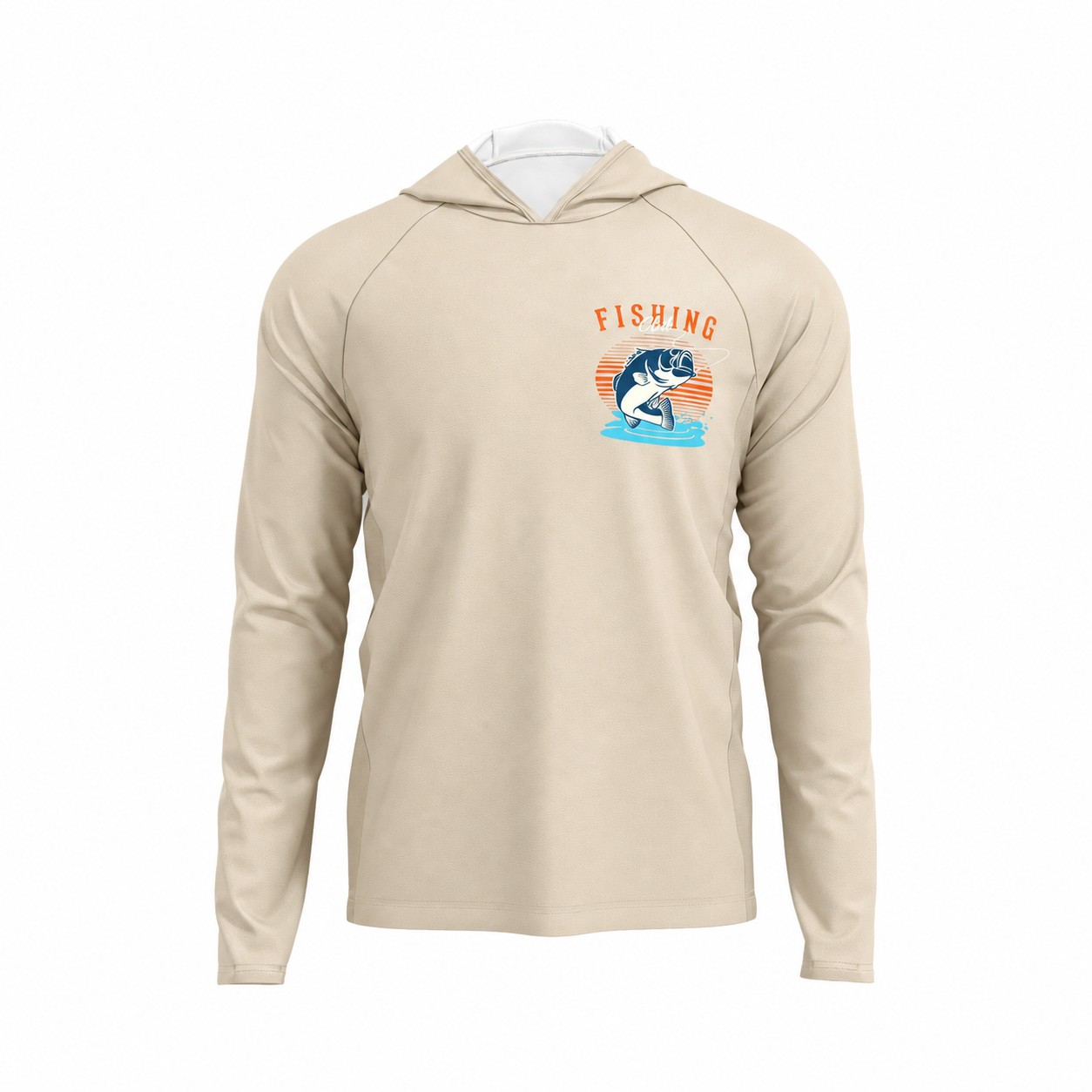 Polyester Mesh Fabric Hoodie — Natural Beige