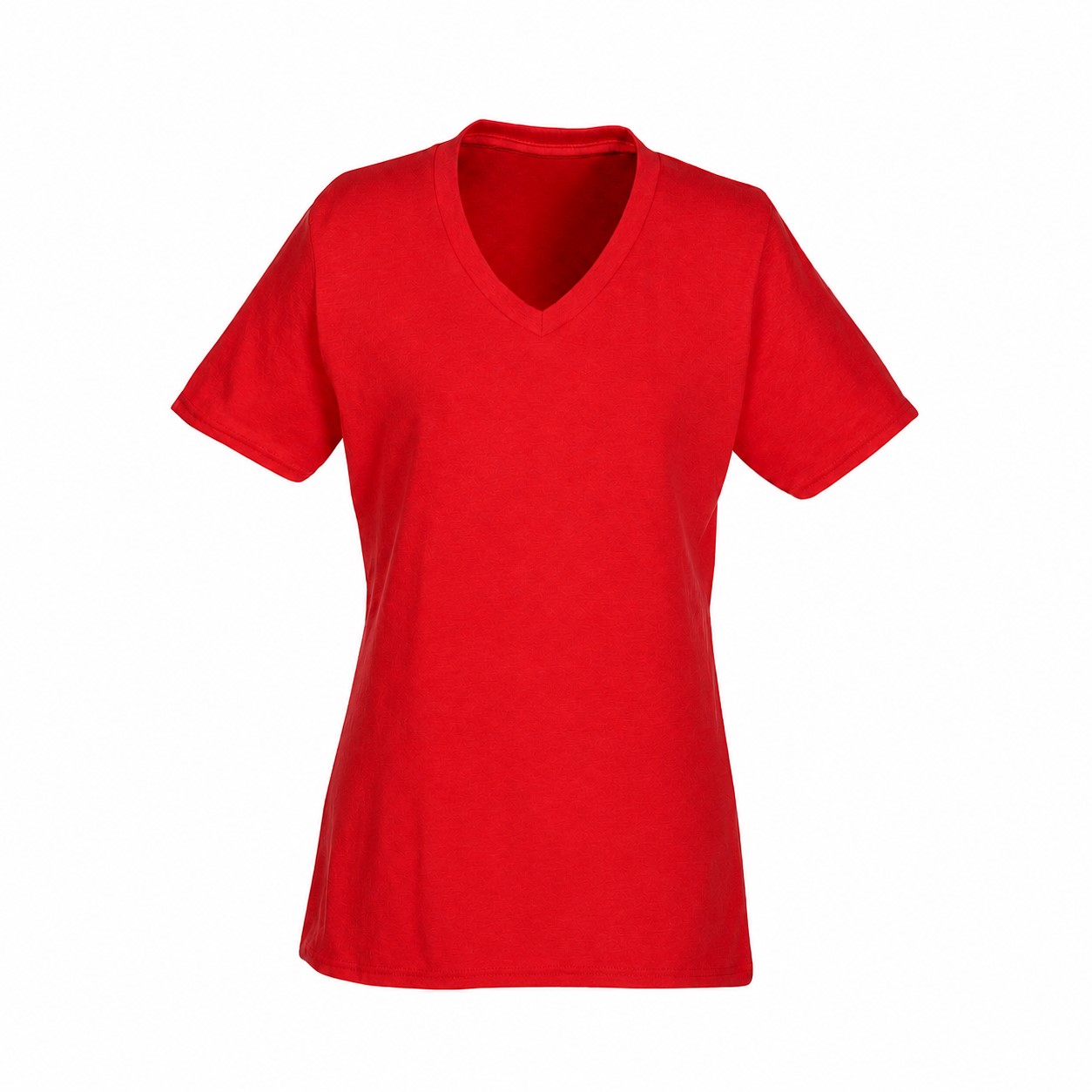 Ladies' Cotton V-Neck T-Shirt — Red