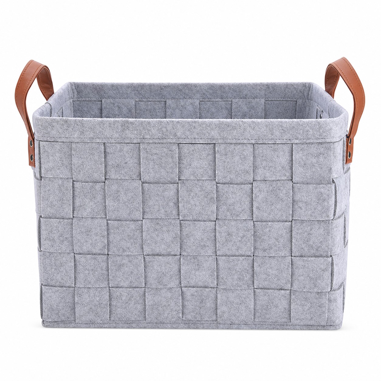 Handled Woven Fabric Collapsible Basket — view 2