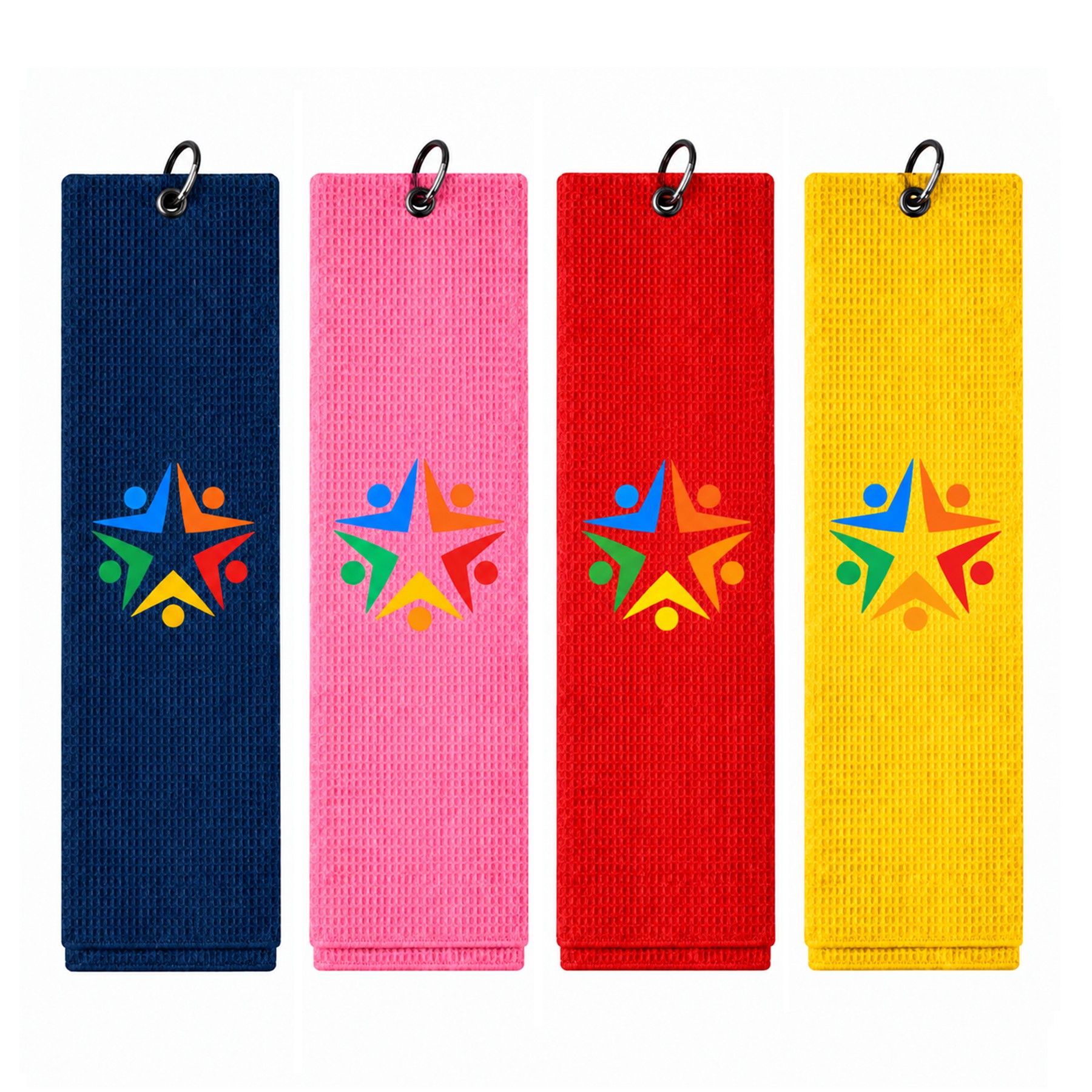 Waffle Microfiber Golf Towel With Carabiner