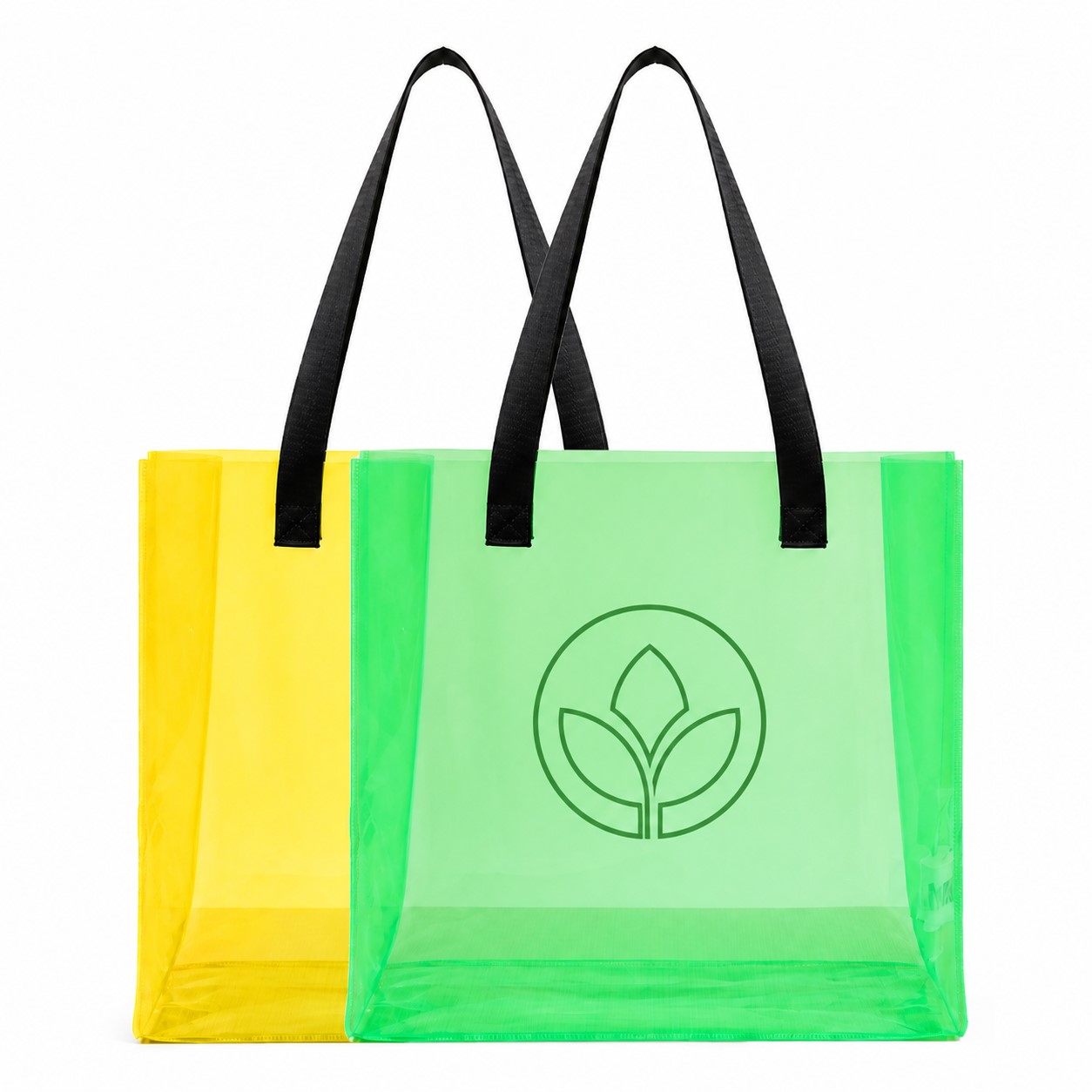 Transparent PVC Tote With Long Webbing Handles