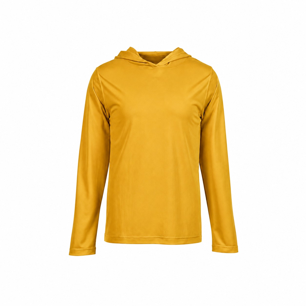 Polyester Long Sleeve Hooded Training Shirt — Gold