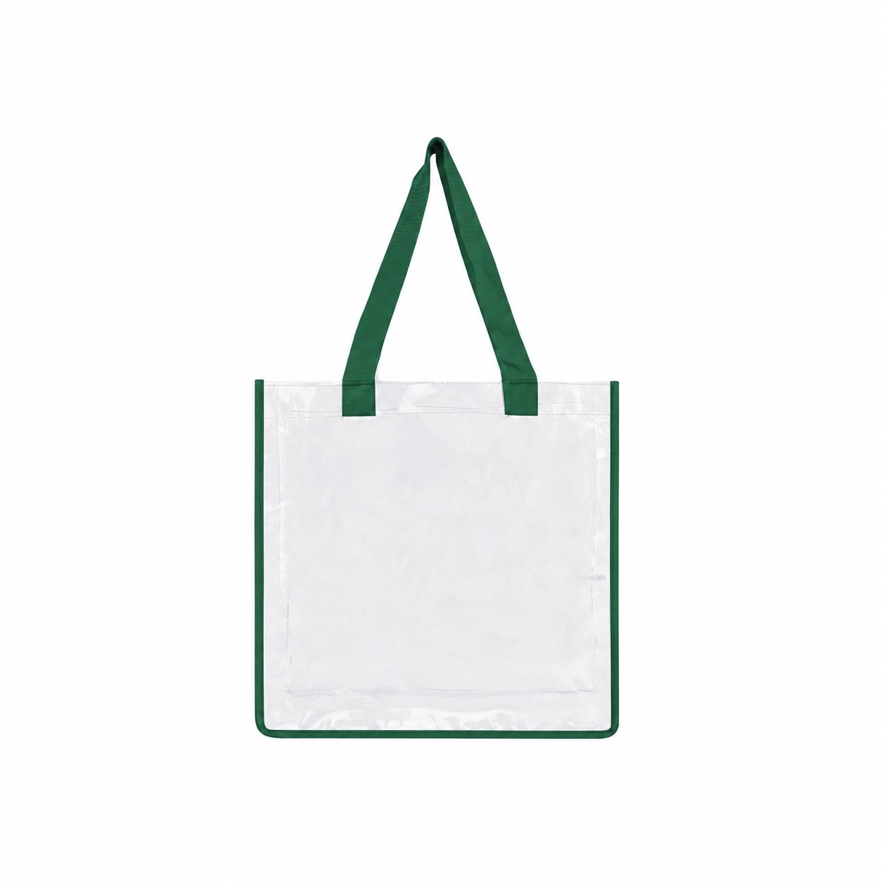 Clear PVC Tote Bag with 80GSM Non-Woven Trim — Forest Green