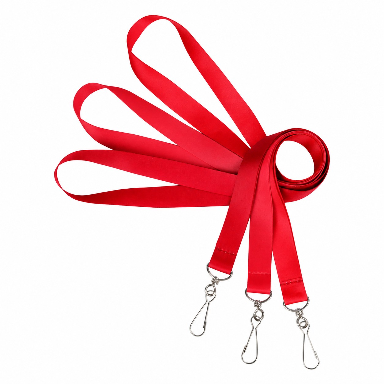Polyester Lanyard With Clear Badge Holder — Red