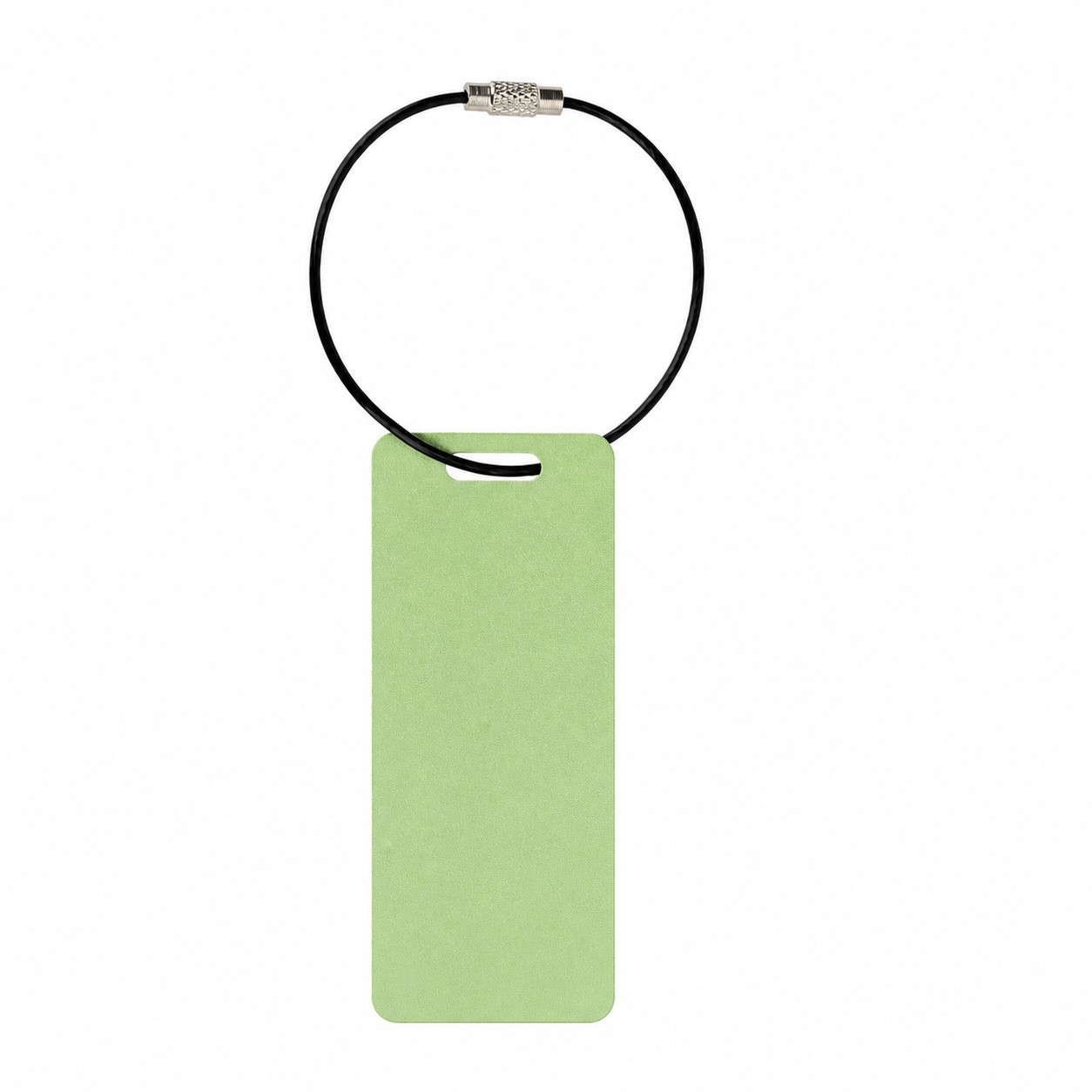 Slim Aluminum Travel Tag With Cable — Light Green