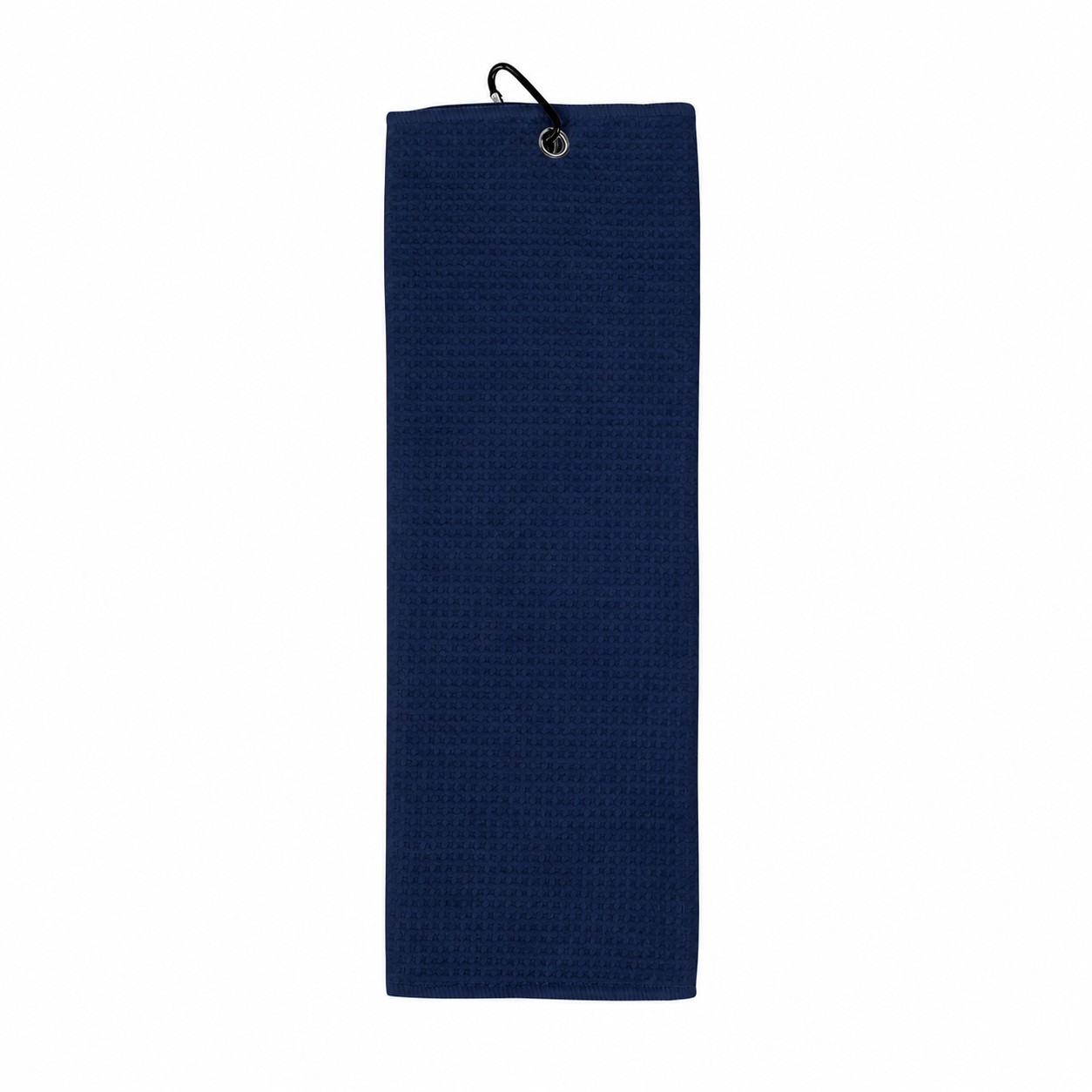 Waffle Golf Towel With Carabiner — Dark Blue