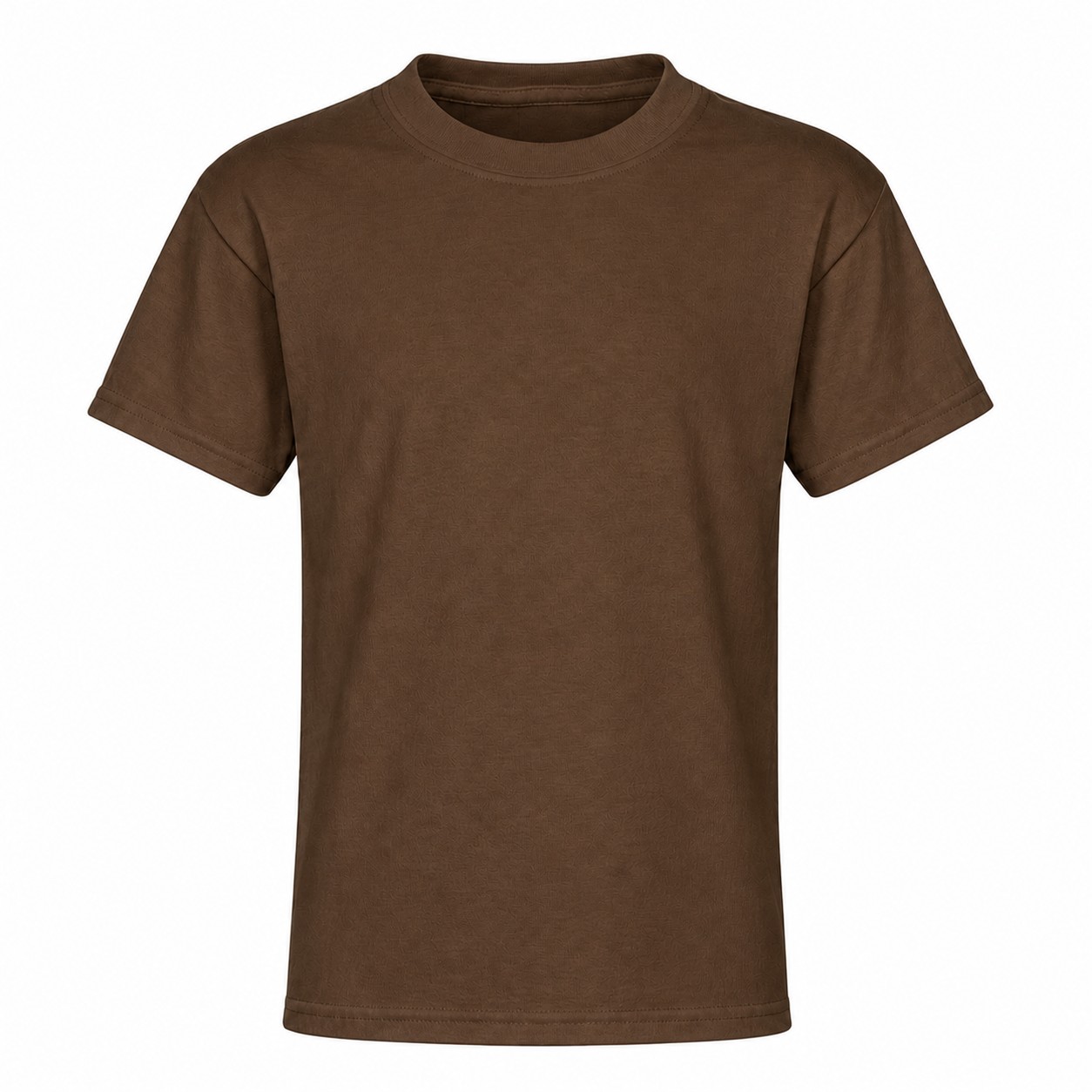 Youth Cotton Crewneck T-Shirt — Brown