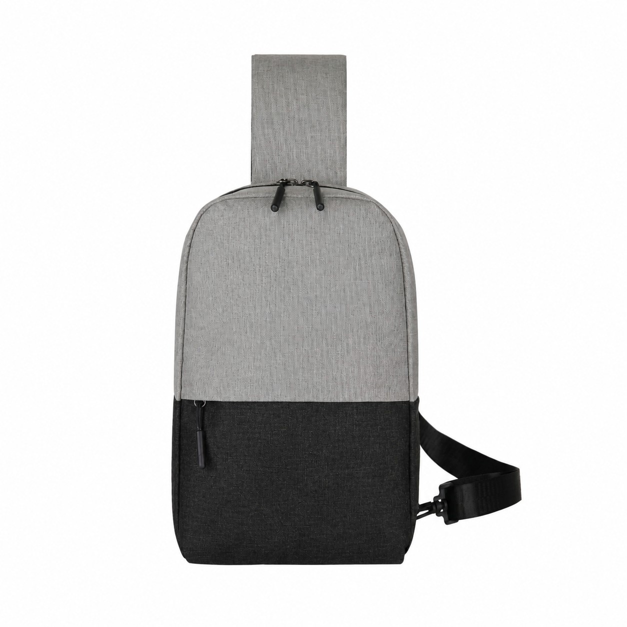 Padded Back Crossbody Sling Bag — Gray/Black