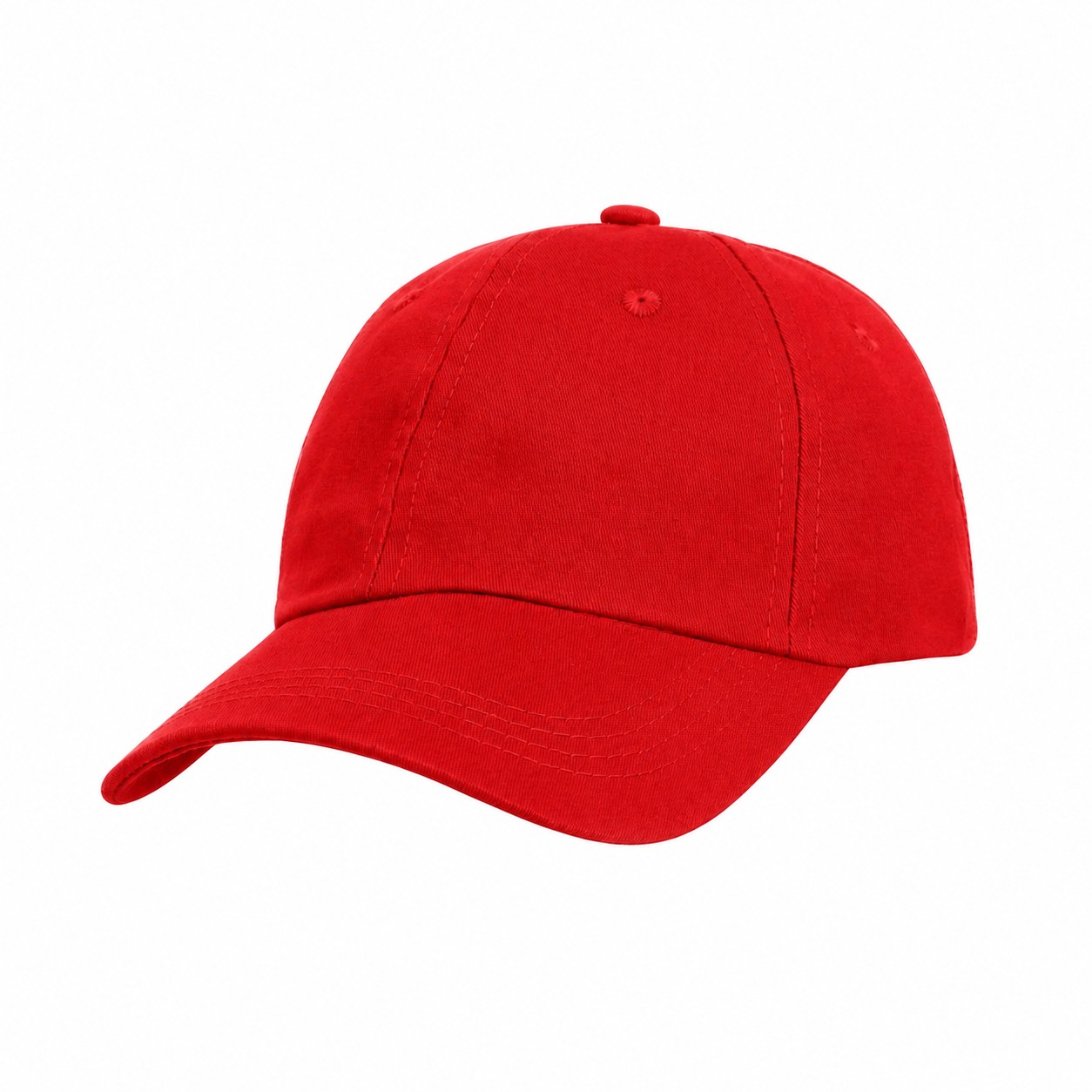 Low-Profile Fit Cotton Twill Front Cap — Red