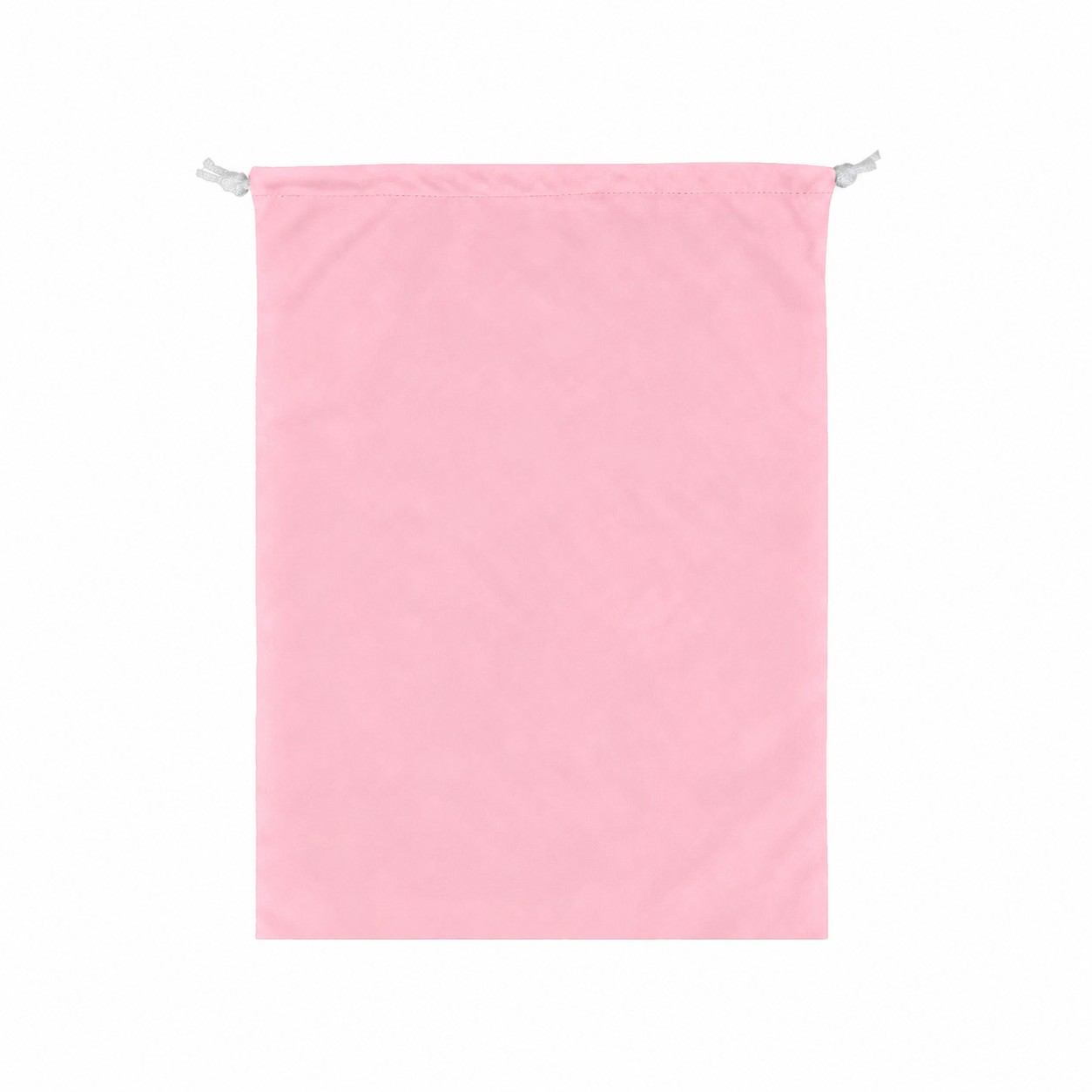 Bird's-Eye Fabric Drawstring Bag — Pink