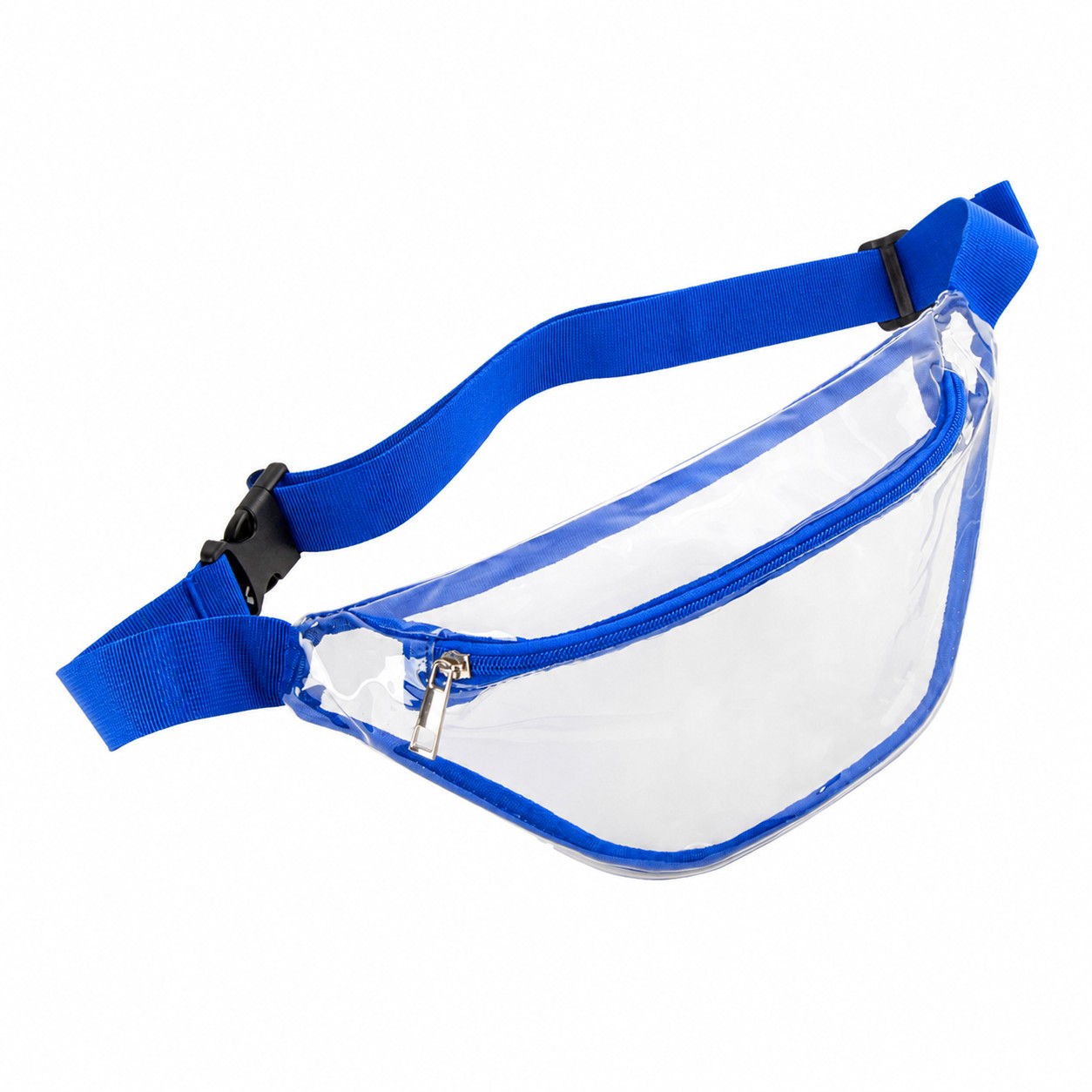 PVC Zippered Storage Fanny Pack — Blue