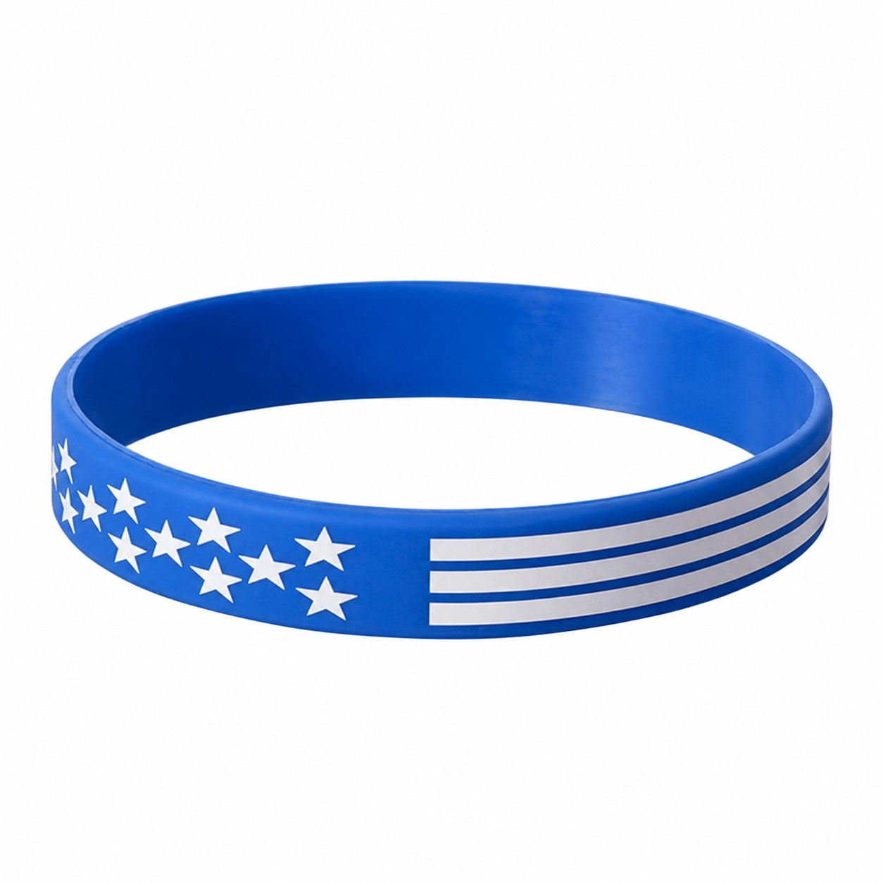 Patriotic Silicone Rally Wristband — Blue
