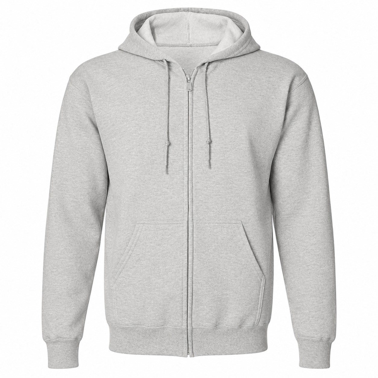 Full Zip Cotton Polyester Fleece Hoodie — view 2