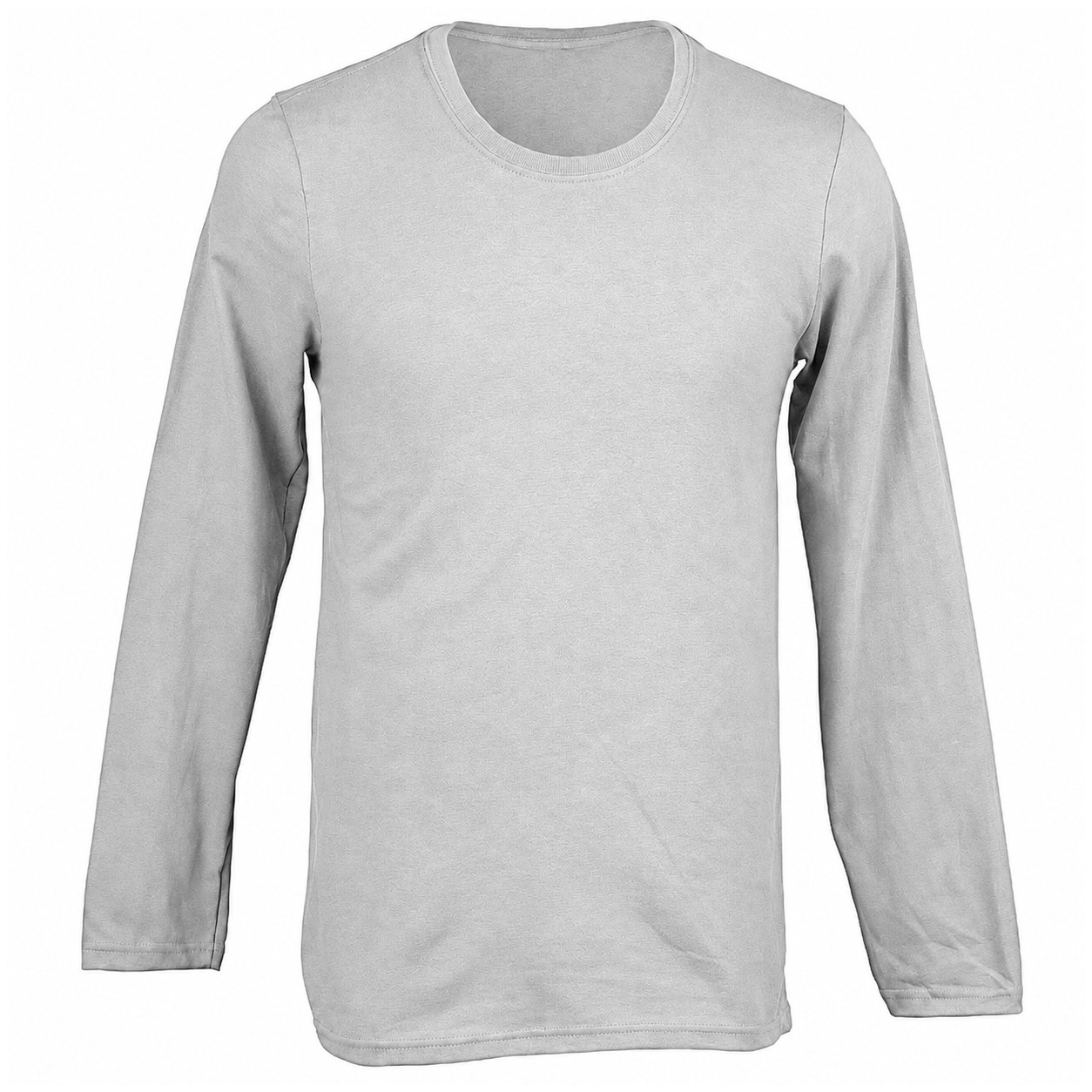 Ringspun Cotton Long Sleeve Crew Shirt — Silver