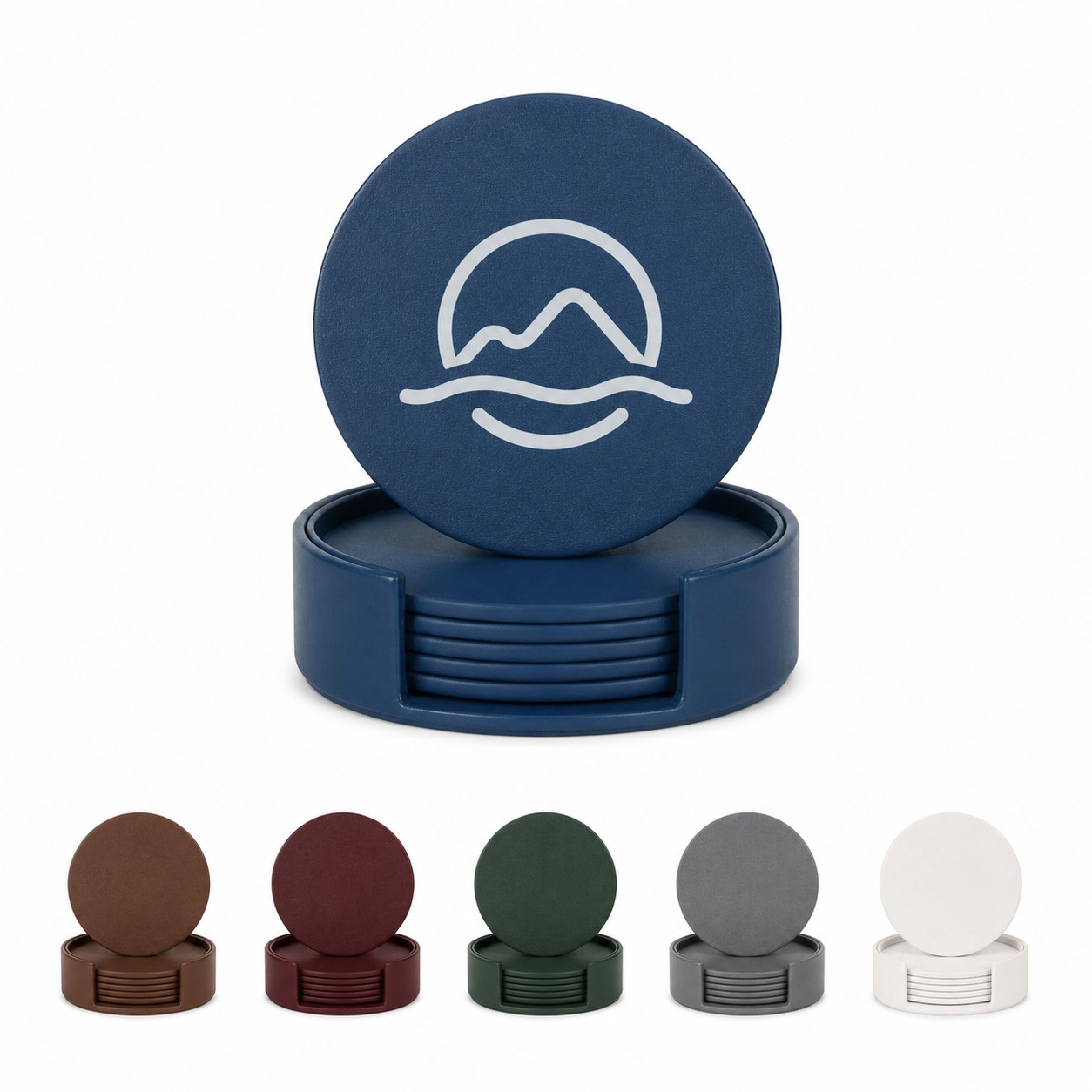 Round Silicone Drink Coasters With Holder