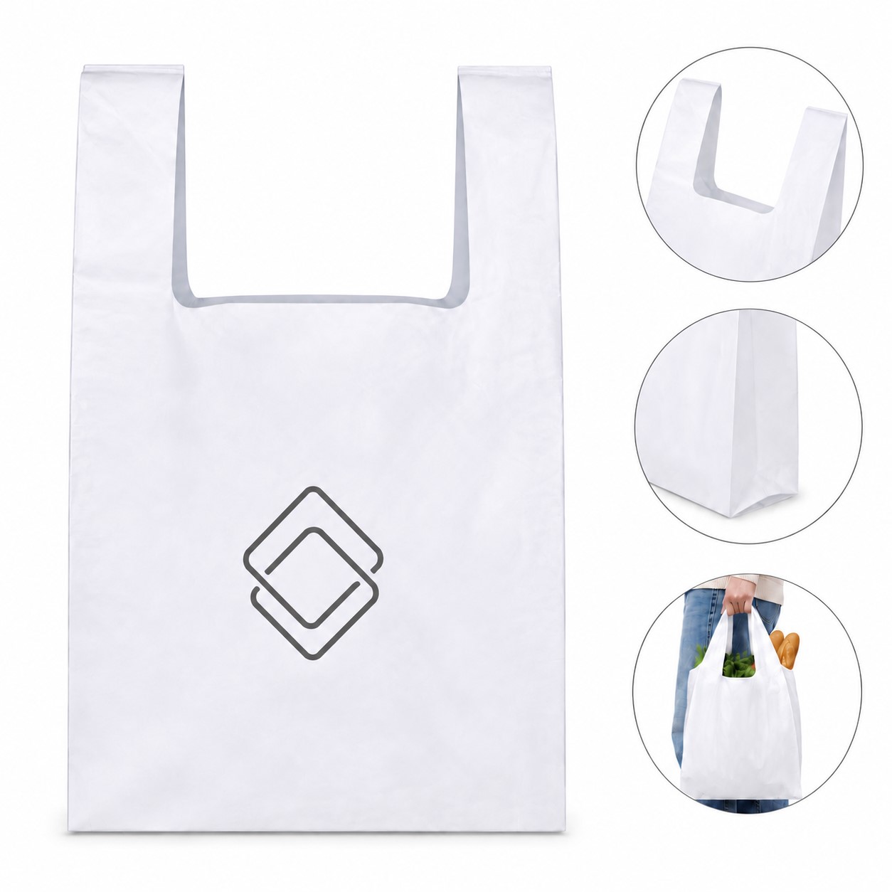 Tall Polyester Shopping Bag With Integrated Handles — view 1