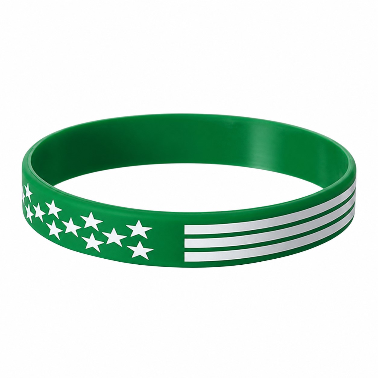 Patriotic Silicone Rally Wristband — Green