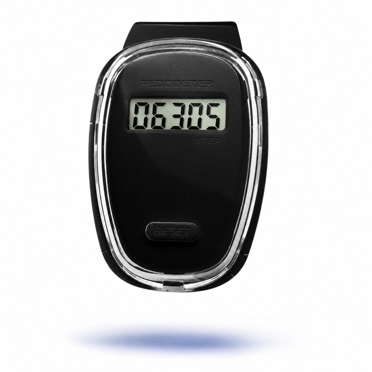 Plastic LCD Step Counter Pedometer — Black