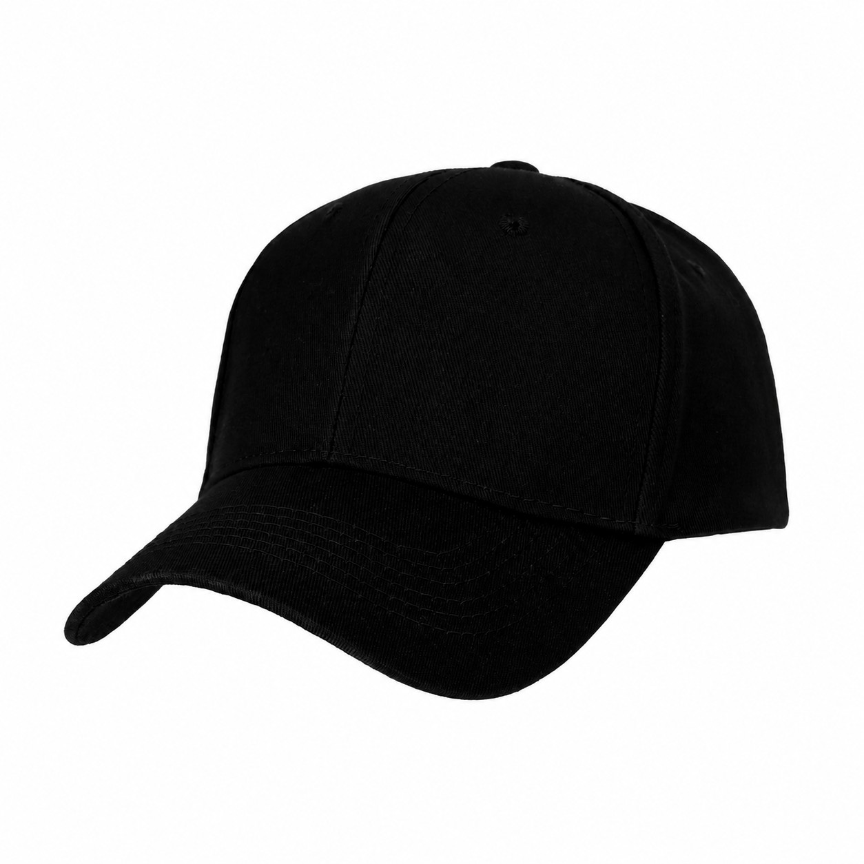 22.8-Inch Cotton Baseball Cap — Black