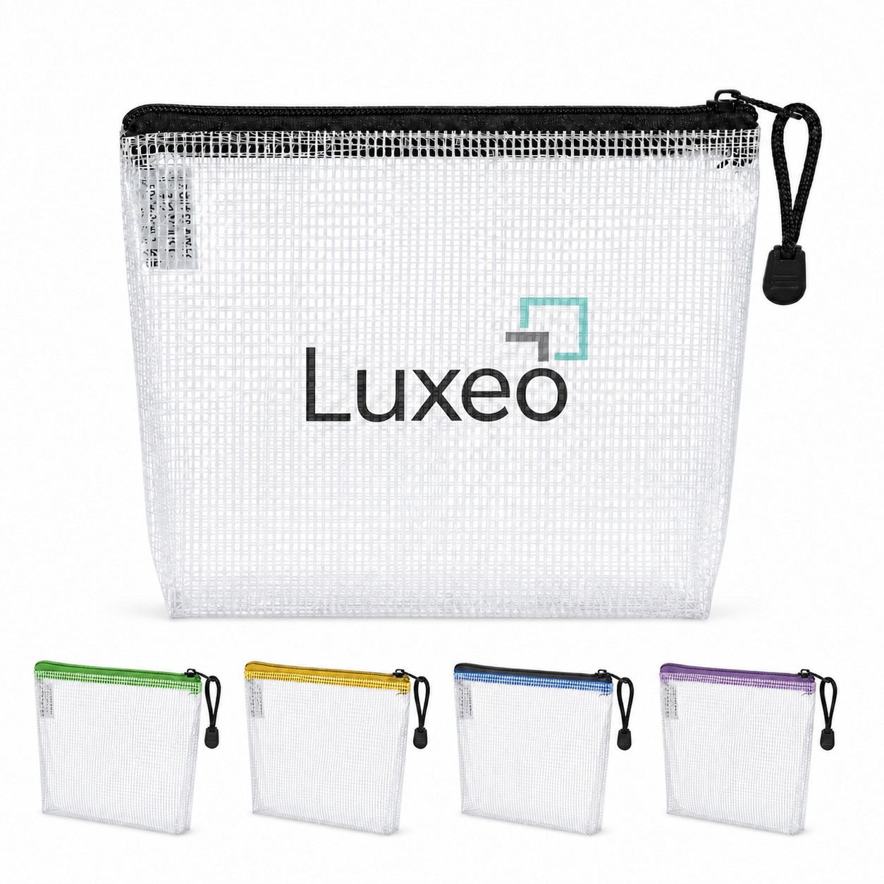 Zippered Polyweave Mesh Cosmetic Pouch