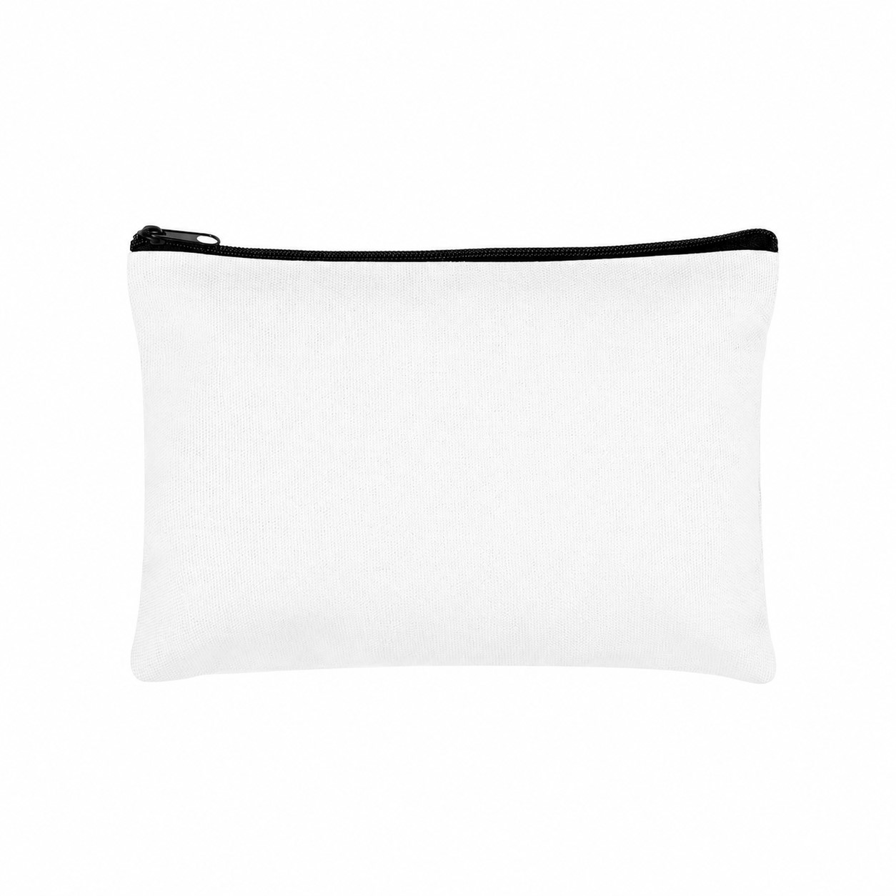 Canvas Zippered Storage Travel Pouch — White