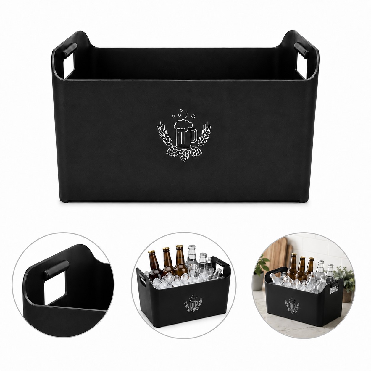 Rectangular Polypropylene Beverage Chiller With Handles