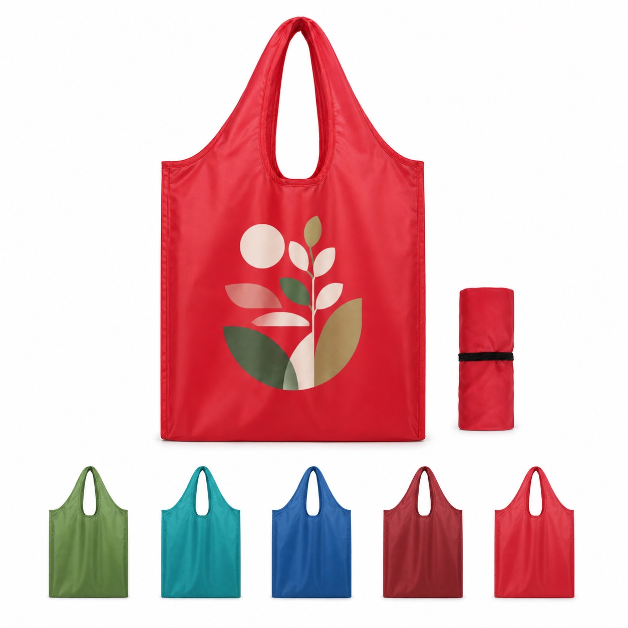 Packable Polyester Grocery Tote With Elastic Band