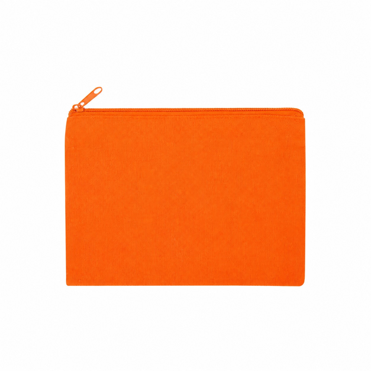 12 Oz Cotton Canvas Zipper Pouch — Orange