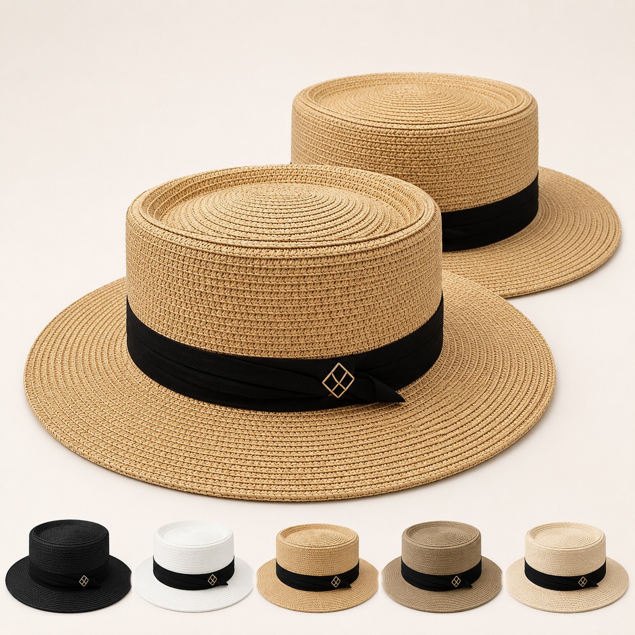 Bamboo Fiber Panama Boater Hat