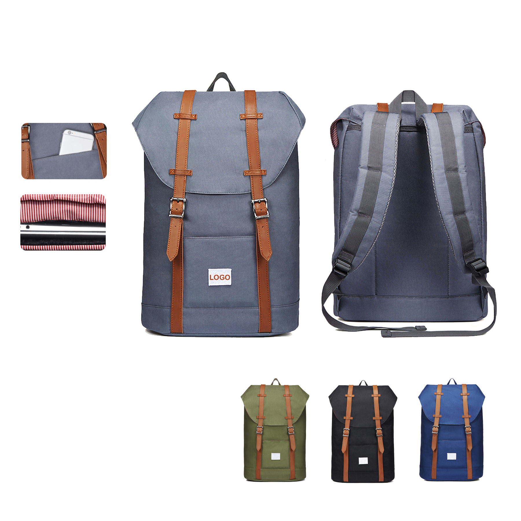 Nylon Flap Laptop Backpack