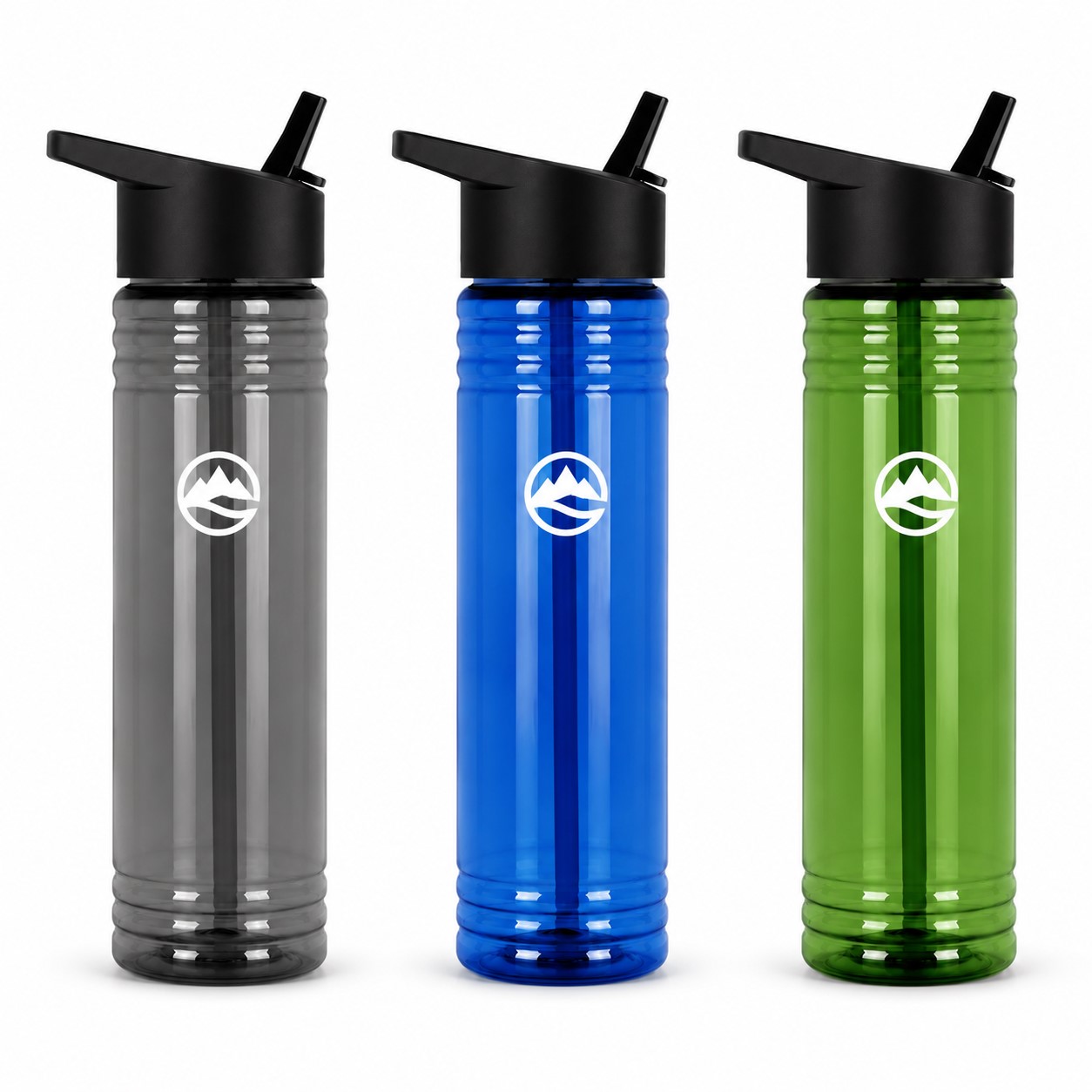 Slim 24 Oz PS Flip Straw Bottle