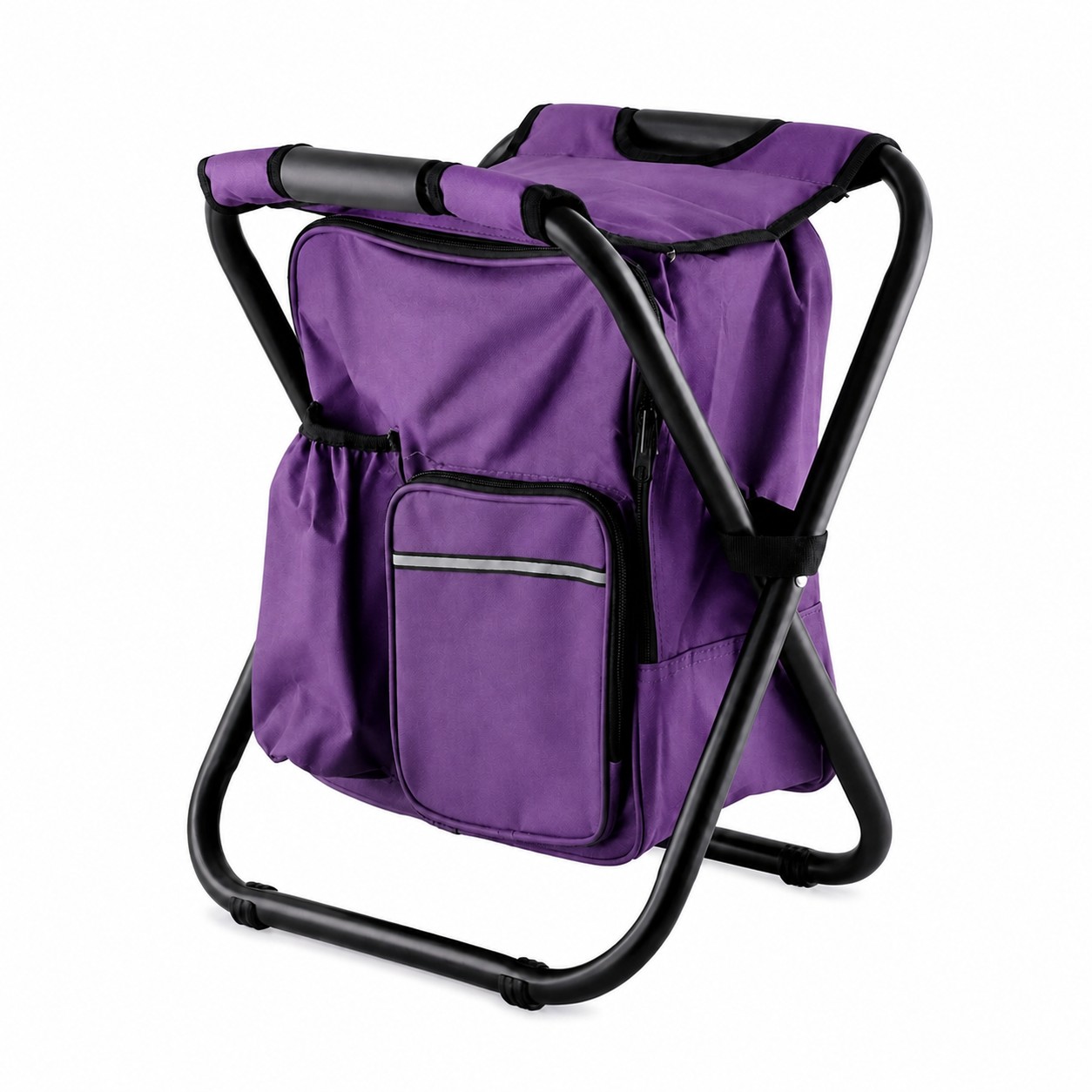 Insulated Backpack Folding Camp Chair — Purple