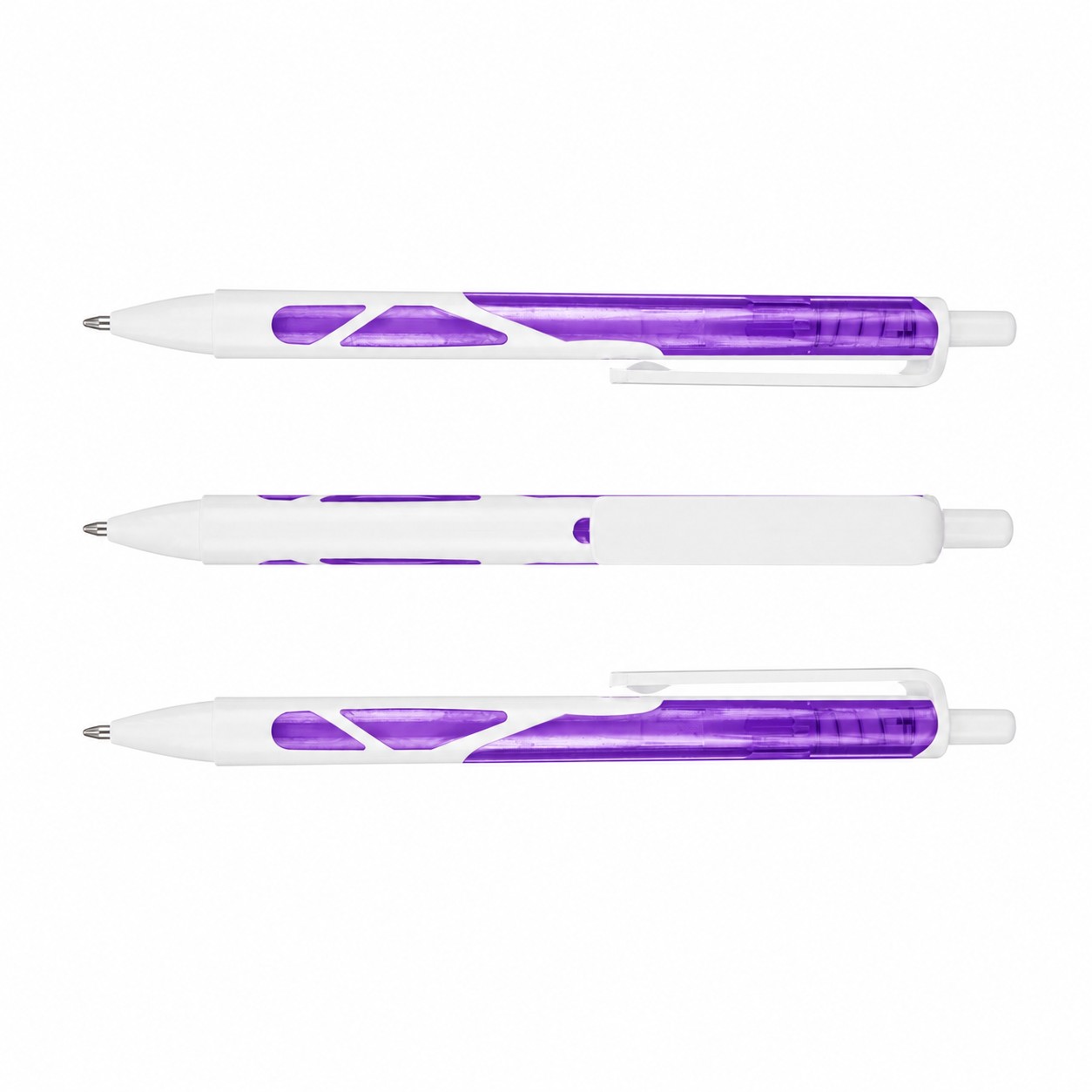 Translucent Barrel Retractable Ballpoint Pen — Purple