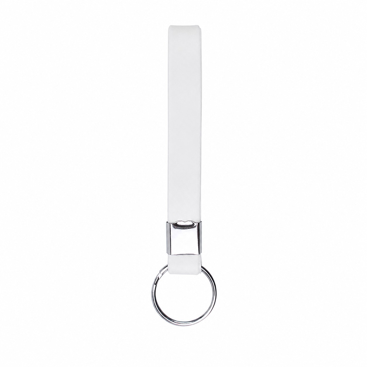 Silicone Wristband Key Ring — White