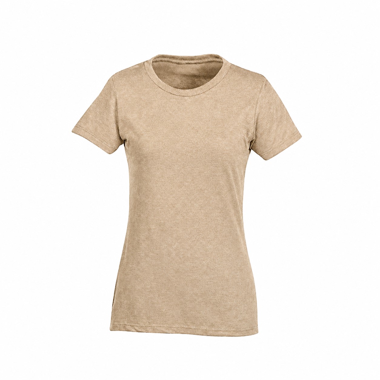 Ladies Cotton Polyester Crew Tee — Tan Beige
