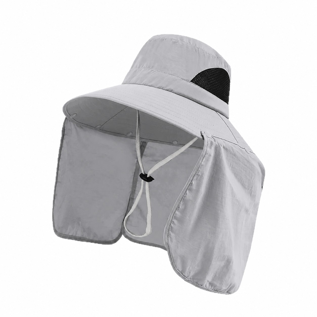 Polyester Drape Sun Hat — Light Gray