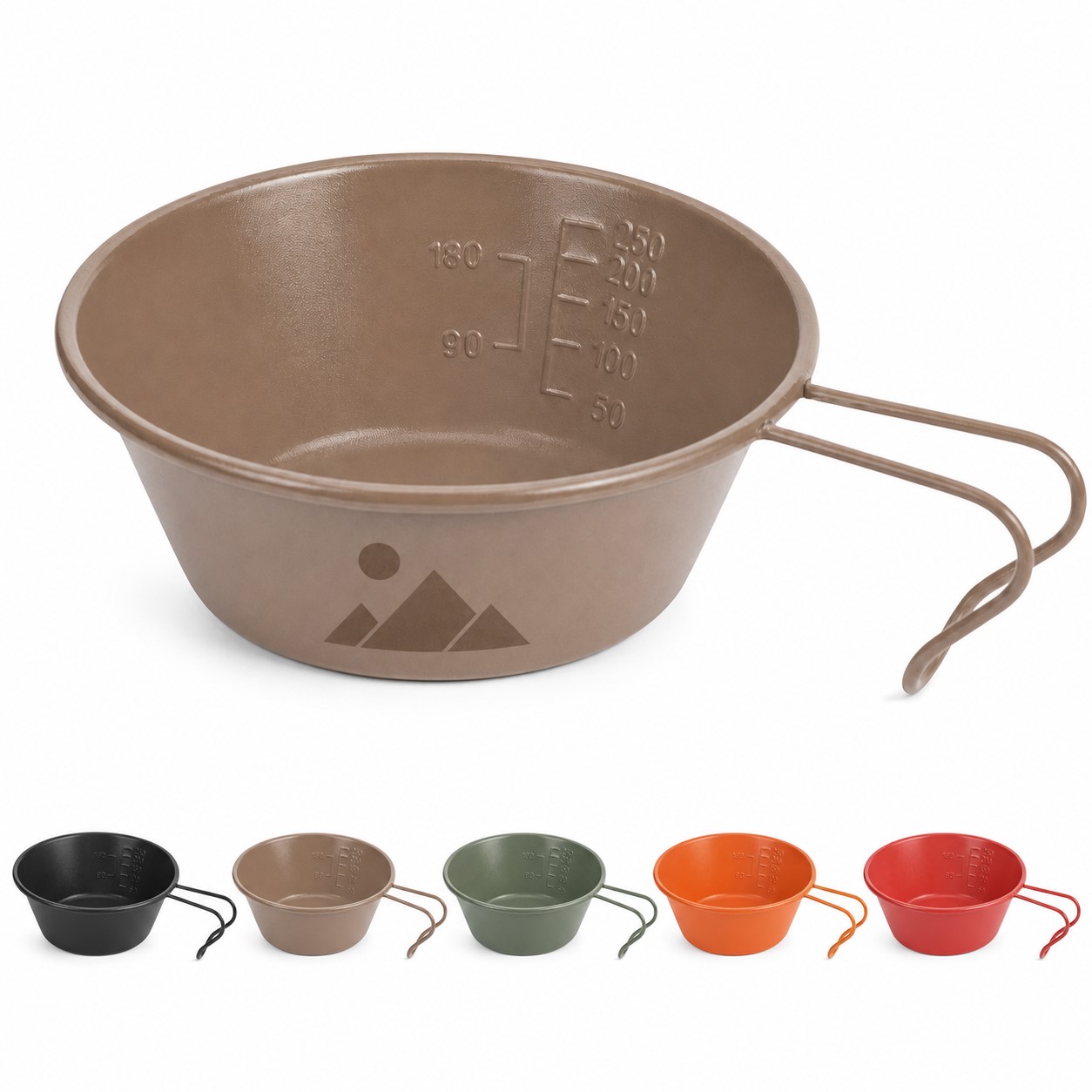 Graduated Stainless Steel Camp Bowl With Hanging Handle